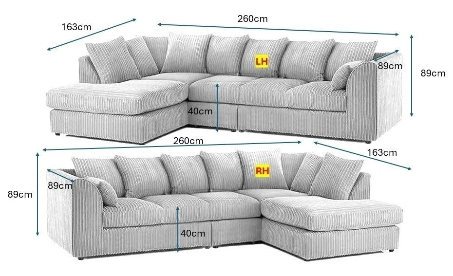 Chicago 5 Seater Corner Scatter Back Sofa Scene