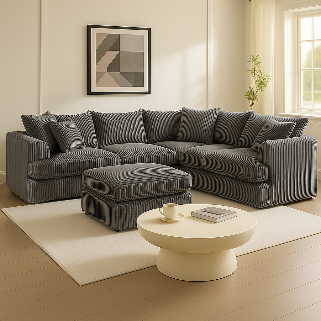 King Size Liverpool Sofa and Foot Stool Sofa Scene