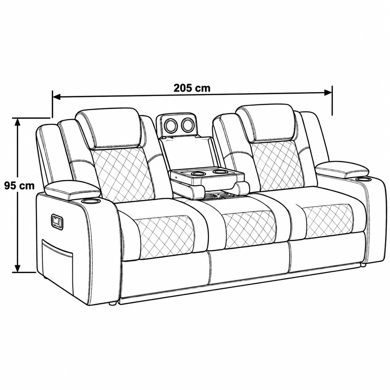 Model O Electric Recliner Sofa